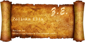 Zelinka Ella névjegykártya
